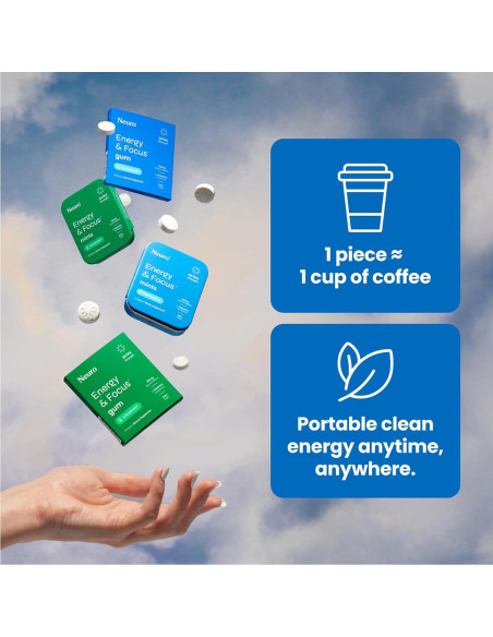 NeuroGum Menta Energía y Enfoque 90 Piezas 100mg Cafeína NeuroGum Menta Energía y Enfoque 90 Piezas 100mg Cafeína