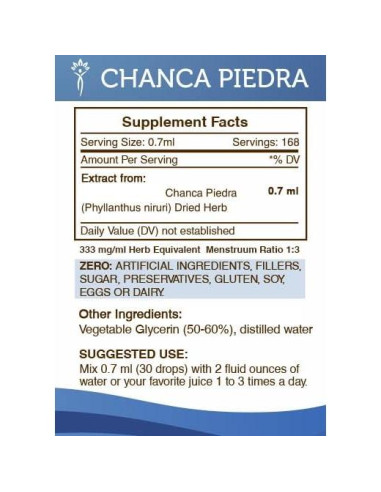 Extracto de Tintura de Chanca Piedra Sin Alcohol 118 ml - Secretos de la Tribu