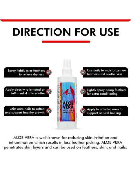 Spray Limpiador Natural Aloe Vera Morning Bird 118 ml - Alivio Piel Aves Spray Limpiador Natural Aloe Vera Morning Bird 118 ml - Alivio Piel Aves