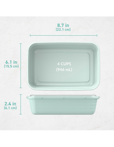 Contenedores de Comida Bentgo 20 Piezas Libre de BPA Menta