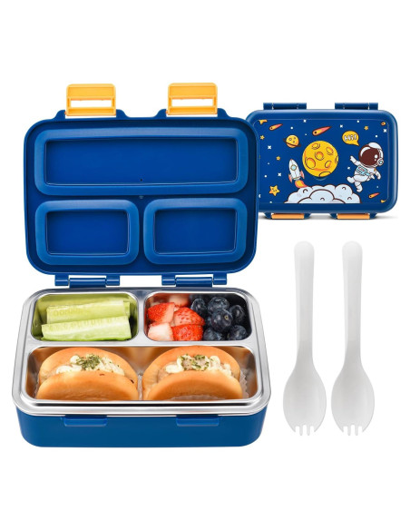 Caja Bento para Niños EGGIE8BOXX 3 Compartimentos Azul 20x15 cm Caja Bento para Niños EGGIE8BOXX 3 Compartimentos Azul 20x15 cm