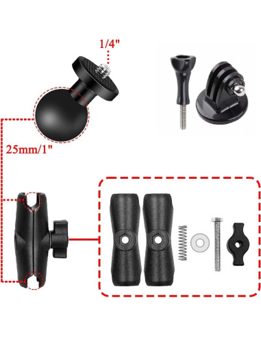 Soporte de cámara para motocicleta usmallbee 360 negro