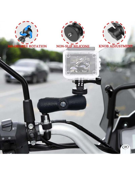 Soporte de cámara para motocicleta usmallbee 360 negro Soporte de cámara para motocicleta usmallbee 360 negro
