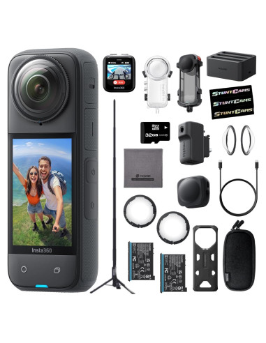 Cámara de acción 360 Insta360 X4 8K impermeable con accesorios