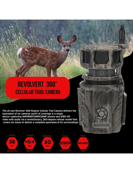 Cámara de Caza Celular Stealth Cam Revolver 36MP 360 Cámara de Caza Celular Stealth Cam Revolver 36MP 360