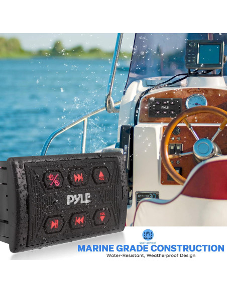 Radio de Coche Bluetooth Pyle PLMRBTSQ1 Impermeable IPX6 Radio de Coche Bluetooth Pyle PLMRBTSQ1 Impermeable IPX6