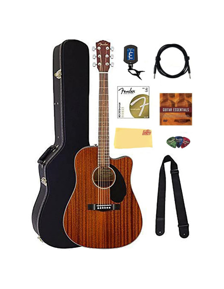 Guitarra Acústica-Eléctrica Fender CD-60SCE con Accesorios Guitarra Acústica-Eléctrica Fender CD-60SCE con Accesorios