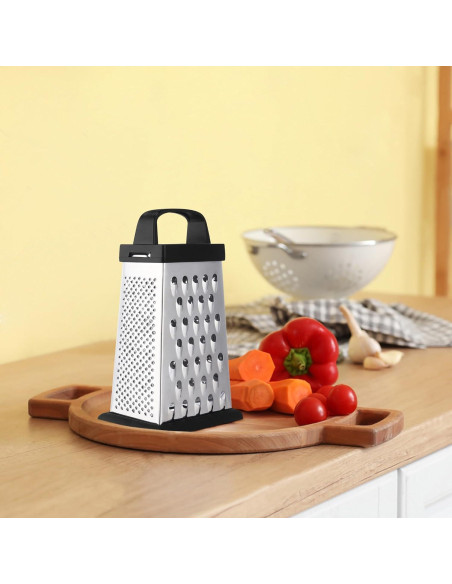 Rallador de Queso Kaishun Mini Acero Inoxidable 4 Lados Negro Rallador de Queso Kaishun Mini Acero Inoxidable 4 Lados Negro