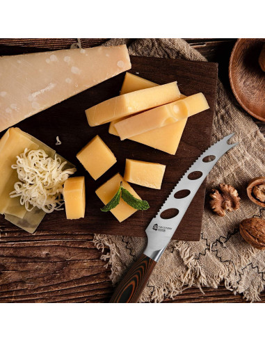 Cuchillo de Queso TUO 13.97 cm Acero Alemán Mango Pakkawood