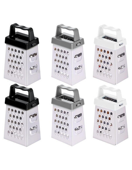 6 Mini Ralladores de Queso Ptwola Acero Inoxidable 6.7x3.7 cm 6 Mini Ralladores de Queso Ptwola Acero Inoxidable 6.7x3.7 cm