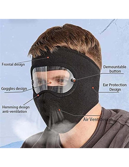Máscara Térmica Unisex Invierno con Protección Facial y Orejas Máscara Térmica Unisex Invierno con Protección Facial y Orejas