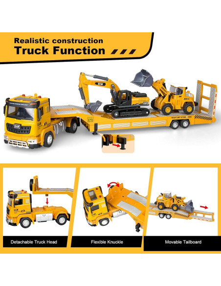 Set de Juguetes de Construcción Yalujumb con Camión, Excavadora y Bulldozer Set de Juguetes de Construcción Yalujumb con Camión, Excavadora y Bulldozer