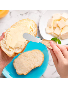 Set de 4 Cuchillos para Untar Queso Siutaga 12.3 cm Acero Inoxidable 2