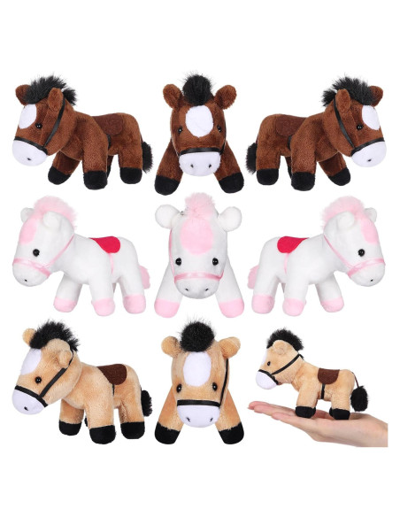 Mini Caballos de Peluche Zomiboo 10 cm 9 Pack Decoración Fiesta Mini Caballos de Peluche Zomiboo 10 cm 9 Pack Decoración Fiesta
