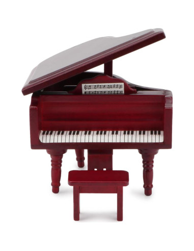 Piano en Miniatura Cutemini Rojo 1:12 con Taburete