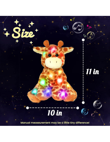 Jirafa de Peluche Musical LED Hopearl 28 cm - Brilla y Canta