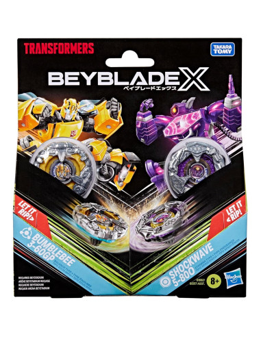 Beyblade X Transformers Bumblebee vs Shockwave 2 Peonzas