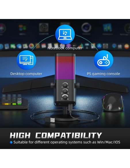 Micrófono Dinámico XTUGA M7 para Streaming y Podcast 48kHz Micrófono Dinámico XTUGA M7 para Streaming y Podcast 48kHz