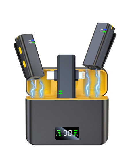 Micrófono Inalámbrico Lavalier EZColoris M200 - 35H Batería, USB-C Micrófono Inalámbrico Lavalier EZColoris M200 - 35H Batería, USB-C