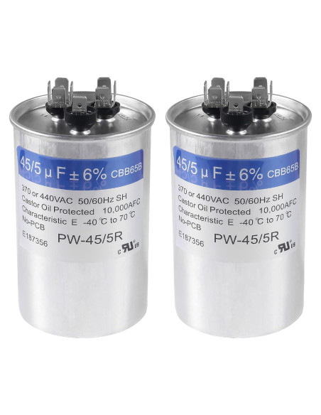 Paquete de 2 Capacitores de Arranque 45+5uF CBB65 UMLIFE Paquete de 2 Capacitores de Arranque 45+5uF CBB65 UMLIFE