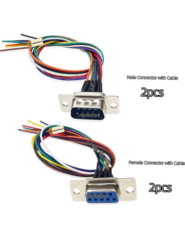 Conector RS232 DB9 Hembra Macho Lsgoodcare 9 Pin 30 cm