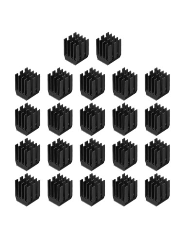 Disipador de Calor de Aluminio MECCANIXITY 22 Pcs 9x9x12mm Negro