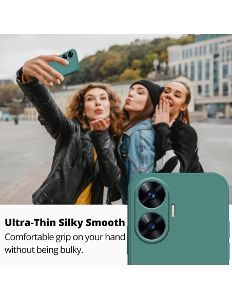 Funda de Silicona Antichoque Wousunly para Realme C55 Verde Oscuro Funda de Silicona Antichoque Wousunly para Realme C55 Verde Oscuro