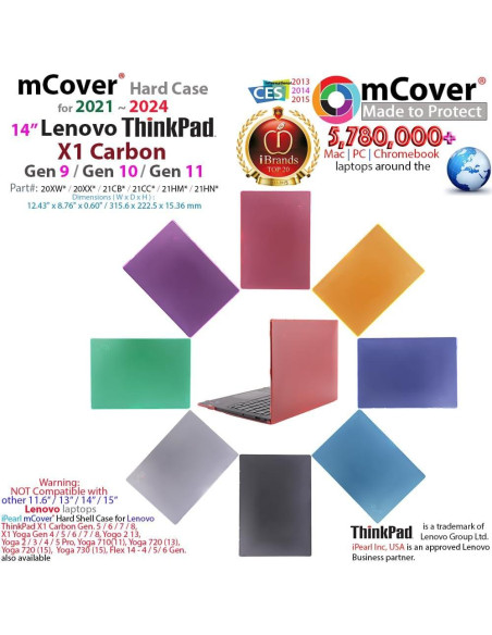 Funda mCover Aqua para Lenovo ThinkPad X1 Carbon 14" 2021-2024 Funda mCover Aqua para Lenovo ThinkPad X1 Carbon 14" 2021-2024