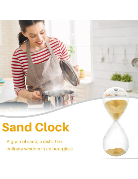 Reloj de Arena SuLiao 15 Minutos Vidrio Dorado Decorativo Reloj de Arena SuLiao 15 Minutos Vidrio Dorado Decorativo