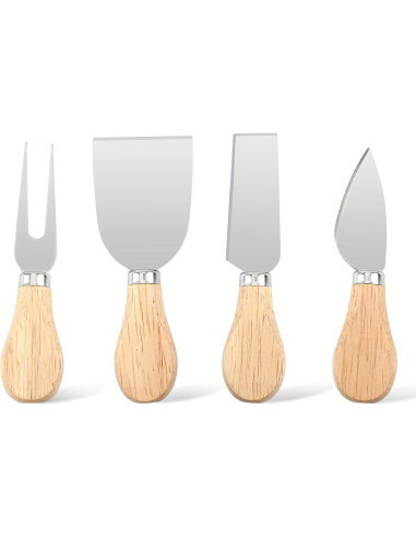 Juego de 4 cuchillos para queso UUBAAR de acero inoxidable