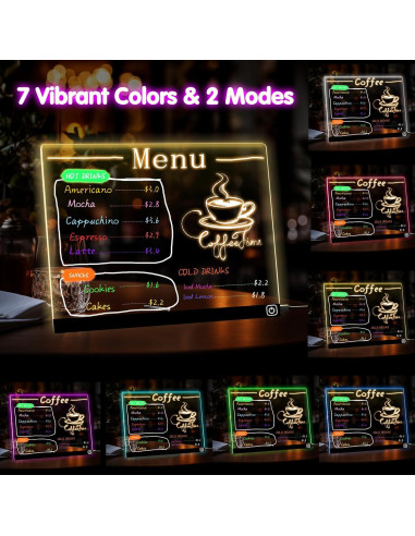 Tablero de Dibujo LED Hansanti 30x24cm 7 Colores Borrable