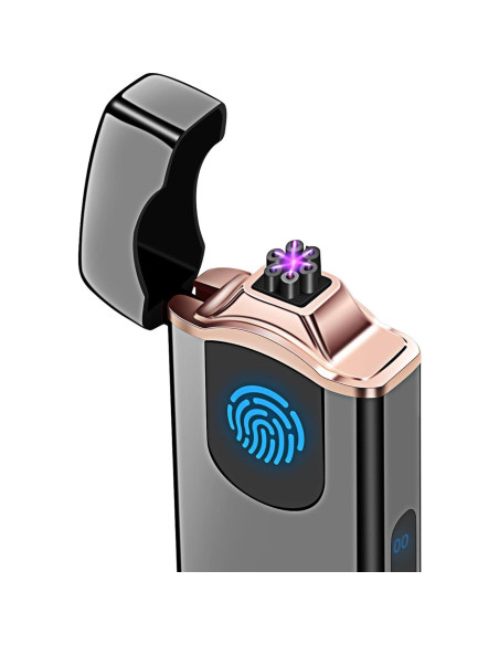 Encendedor de Plasma Triple Arco Lesbri Recargable USB Negro Encendedor de Plasma Triple Arco Lesbri Recargable USB Negro