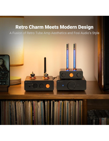 Amplificador Bluetooth Fosi Audio BT20A Pro con Luz RGB