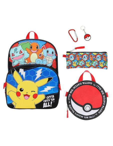 Set de Mochila Pokémon Bioworld 5 Piezas 40.64 cm Set de Mochila Pokémon Bioworld 5 Piezas 40.64 cm
