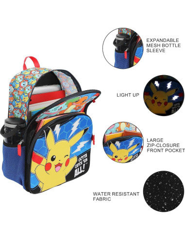 Set de Mochila Pokémon Bioworld 5 Piezas 40.64 cm