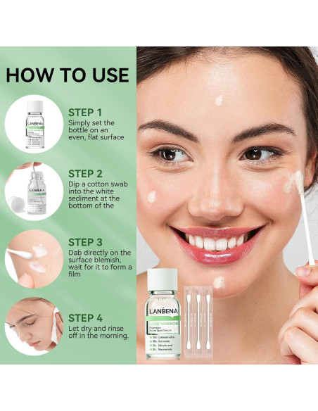 Suero Secante para Acné LANBENA 12.4 ml - Tratamiento Nocturno Suero Secante para Acné LANBENA 12.4 ml - Tratamiento Nocturno