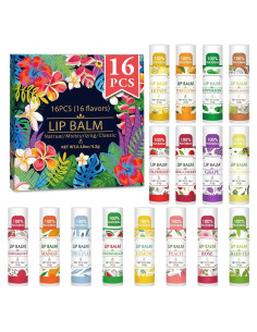 Paquete de 16 Bálsamos Labiales Naturales VISRIE - Hidratantes con Vitamina E y Aceite de Coco