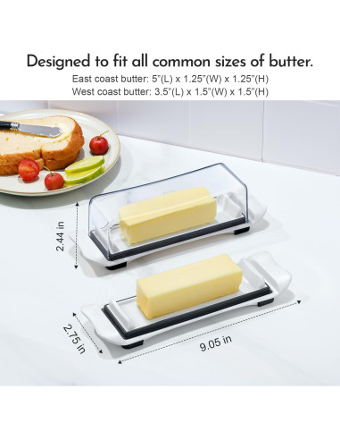 Plato para Mantequilla IKOCO Hermético Blanco 22.95x6.99cm
