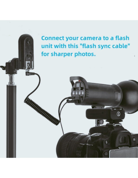 Cable de Sincronización PC 2.5mm Keabroir 1m para Flash DSLR Cable de Sincronización PC 2.5mm Keabroir 1m para Flash DSLR