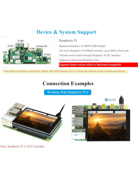 Pantalla LCD 2.8" UeeKKoo IPS 480x640 Táctil para Raspberry Pi Pantalla LCD 2.8" UeeKKoo IPS 480x640 Táctil para Raspberry Pi