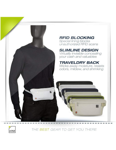 Billetera Antirrobo Lewis N. Clark con Bloqueo RFID Unisex