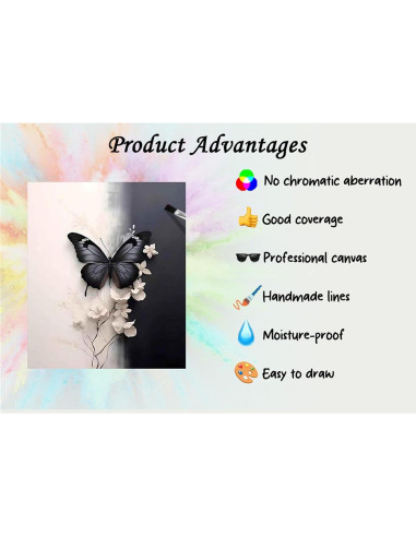 Kit de Pintura por Números Hestarcul Mariposa Adultos 50x40cm
