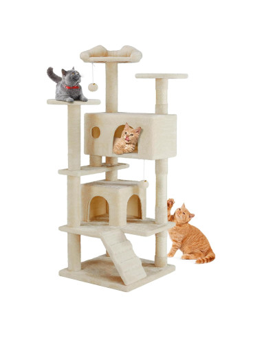 Torre para Gatos Sweetcrispy 137 cm Beige Multi-Nivel