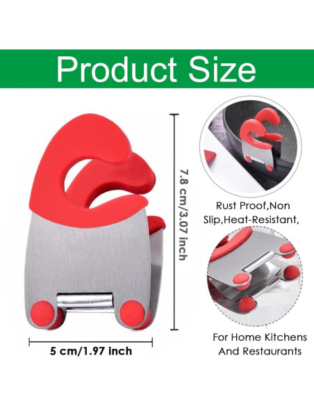Soporte para Cuchara de Olla AKOAK Acero Inoxidable Rojo Soporte para Cuchara de Olla AKOAK Acero Inoxidable Rojo