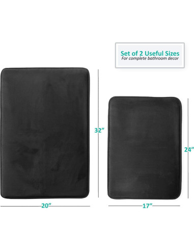 Juego de Alfombrillas de Baño Clara Clark 2 Piezas Antideslizantes
