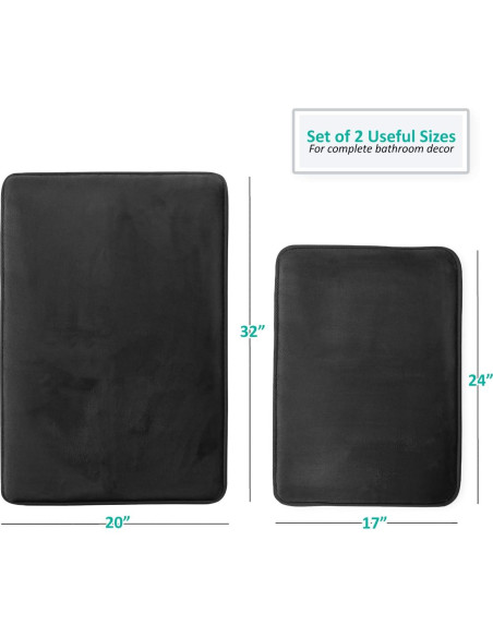 Juego de Alfombrillas de Baño Clara Clark 2 Piezas Antideslizantes Juego de Alfombrillas de Baño Clara Clark 2 Piezas Antideslizantes