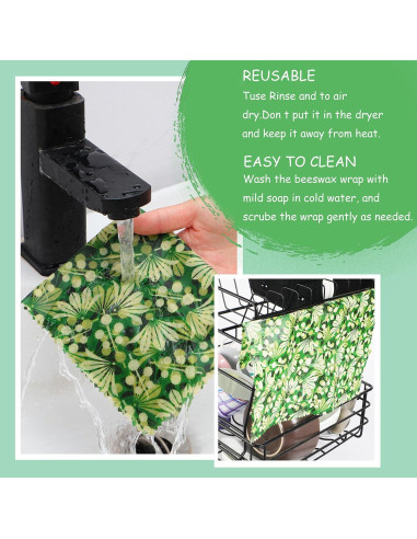 Envolturas de Cera de Abeja Reutilizables Celsirex - 4 Piezas Ecológicas