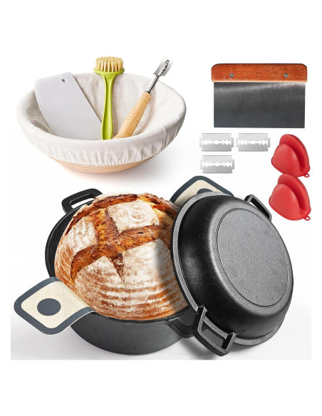 Horno de Hierro Fundido BIGFIT 5QT con Canasta de Pan Horno de Hierro Fundido BIGFIT 5QT con Canasta de Pan