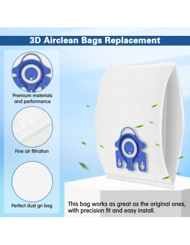 Paquete de 12 bolsas de polvo Spofan GN para aspiradoras Miele