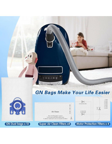 Paquete de 12 bolsas de polvo Spofan GN para aspiradoras Miele